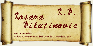 Kosara Milutinović vizit kartica